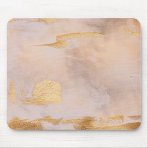 Rose Gold Blush and Gold Texture Mouse Mat