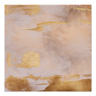 Rose Gold Blush and Gold Texture Poster