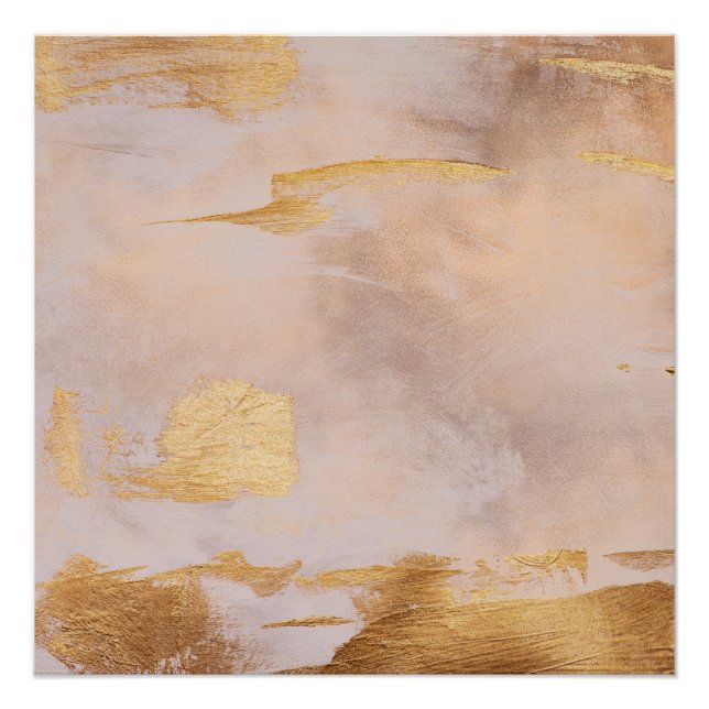 Rose Gold Blush and Gold Texture Poster (Front)