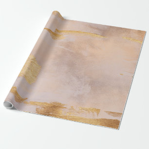 Rose Gold Blush and Gold Texture Wrapping Paper
