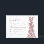 Rose Gold Blush Dress Bridal or Birthday  RSVP Card<br><div class="desc">Rose Gold Blush Dress Bridal or Birthday RSVP Card

See matching wedding invitation and items in Niche and Nest Store. Chat to request more items</div>