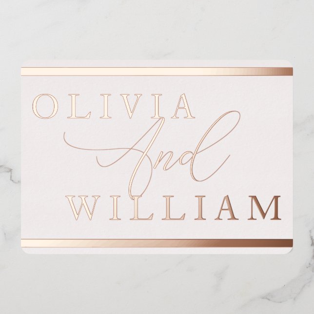 Rose Gold & Blush Elegant Modern Wedding (Front)