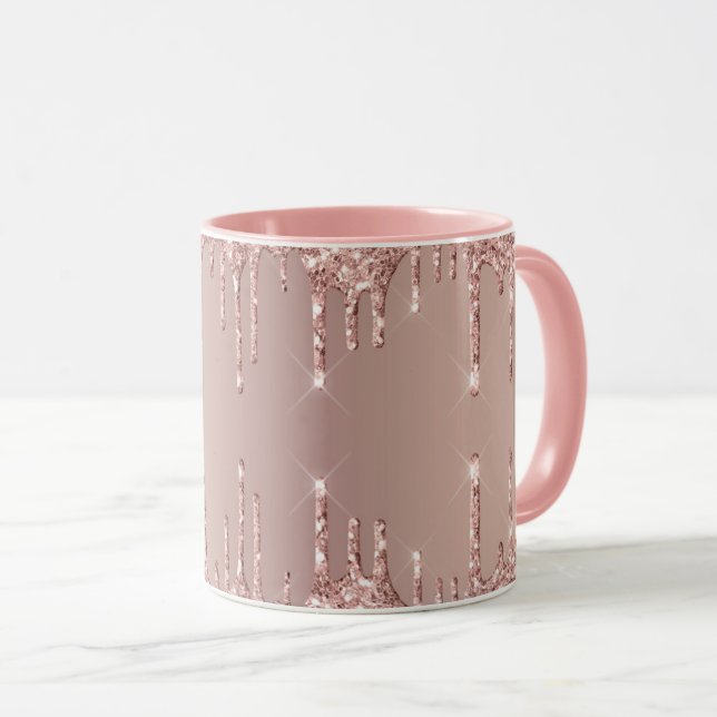 Rose Gold Blush Glitter Coffee Mug Gift (Front Right)
