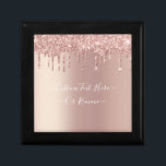 Rose Gold Blush Glitter Custom Text Gift Box<br><div class="desc">Personalised Gift Boxes with Rose Gold Blush Glitter Sparkle Drips Custom Text Pink Modern Gift Box - Add Your Unique Text / Name or Remove Text - Make Your Special Gift - Resize and move or remove and add text / elements with Customisation tool. Choose fonts / size / colour...</div>