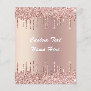 Rose Gold Blush Glitter Custom Text Name Flyer