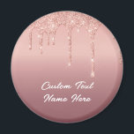 Rose Gold Blush Glitter Drips Text Wedding Magnet<br><div class="desc">Custom Text Rose Gold Blush Glitter Sparkle Drips Pink Wedding or Party Supplies / Gift - Add Your Unique Text / Name or Remove Text - Make Your Special Gift - Resize and move or remove and add text / elements with customization tool. Design by MIGNED. Please see my other...</div>