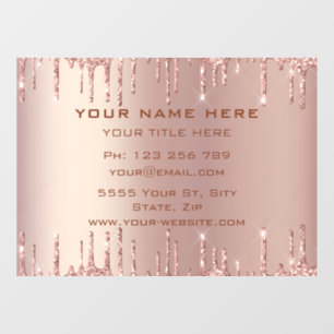 Rose Gold Blush Glitter Personalised Window Cling