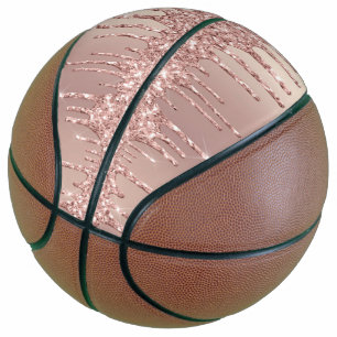 Rose Gold Blush Glitter Sparkle Basketball Gift