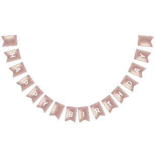 Rose Gold Blush Glitter Sparkle Drips - Bithday Bunting