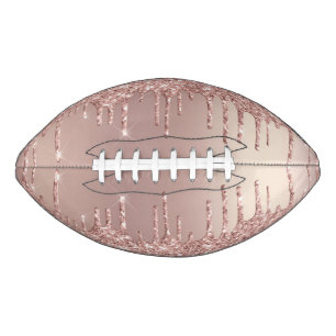 Rose Gold Blush Glitter Sparkle Drips Chic Modern American Football