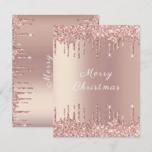 Rose Gold Blush Glitter Sparkle Drips - Christmas