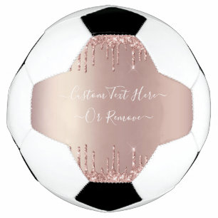Rose Gold Blush Glitter Sparkle Drips Custom Text  Football