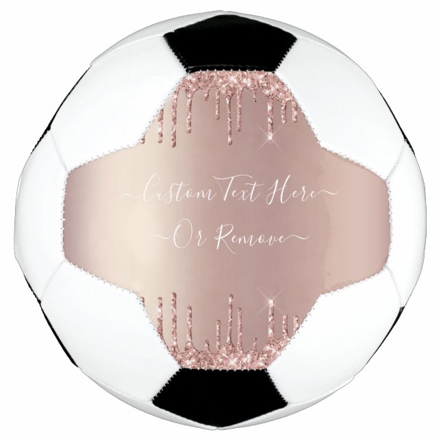 Rose Gold Blush Glitter Sparkle Drips Custom Text  Football (Front)