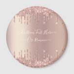 Rose Gold Blush Glitter Sparkle Drips Custom Text  Magnet<br><div class="desc">Rose Gold Blush Glitter Sparkle Drips Custom Text Pink Modern - Add Your Unique Text or Remove Text - Make Your Special Gift - Resize and move or remove and add text / elements with customization tool. Design by MIGNED. Please see my other projects. You can also transfer this designs...</div>