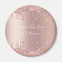 Rose Gold Blush Glitter Sparkle Drips Custom Text