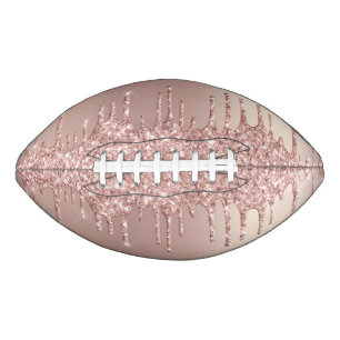 Rose Gold Blush Glitter Sparkle Drips Girly Chic American Football