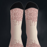 Rose Gold Blush Glitter Sparkle Drips Socks<br><div class="desc">Rose Gold Blush Glitter Sparkle Drips Modern Gift - Or Add Your Unique Text / Name - Make Your Special Gift - Resize and move or remove and add text / elements with Customisation tool. Design by MIGNED. Please see my other projects. You can also transfer this designs to more...</div>