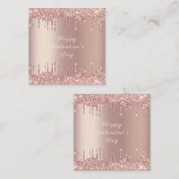 Rose Gold Blush Glitter Sparkle Drips Valentine's