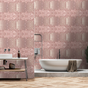 Rose Gold Blush Glitter Sparkle Drips Wallpaper