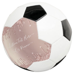 Rose Gold Blush Glitter Sparkle Drips - Your Text Football