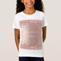 Rose Gold Blush Glitter Sparkle Drips - Your Text