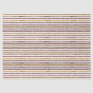 Rose Gold Blush Glitter Stripes Tissue Paper