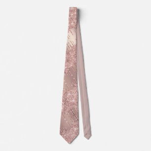 Rose Gold Blush Glitter Tie