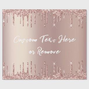 Rose Gold Blush Glitter Your Text Wrapping Paper