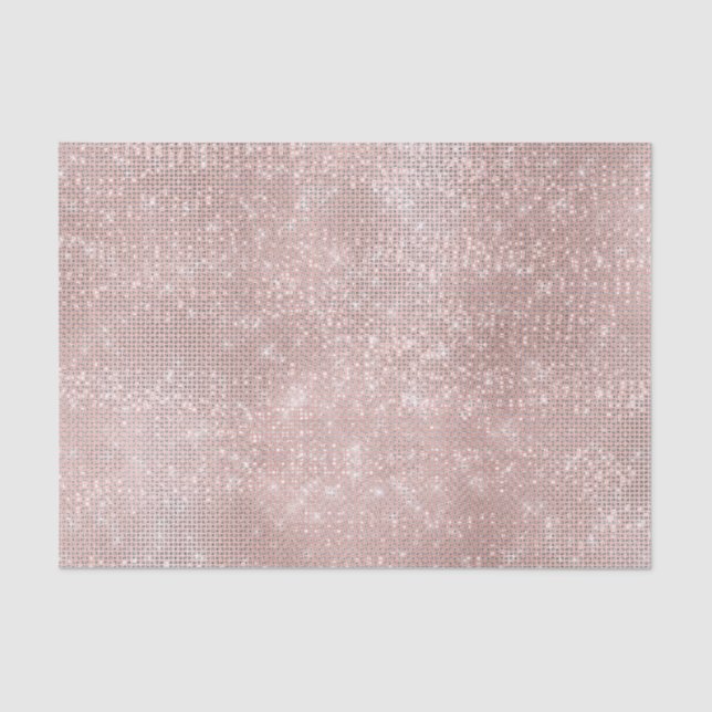 Rose Gold Blush Metallic Powder Glitter Spark Grey Tissue Paper (Front)