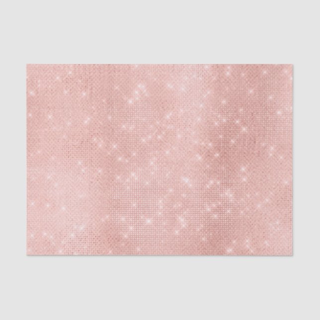 Rose Gold Blush Metallic Powder Glitter Sparkly Tissue Paper (Front)