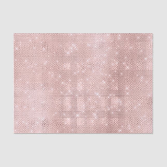 Rose Gold Blush Metallic Powder Sequin Sparkly Tissue Paper (Front)