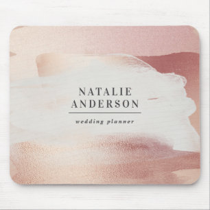 Rose Gold Blush Modern Feminine Small Business Mouse Mat