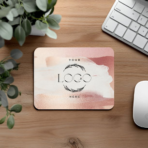 Rose Gold Blush Modern Feminine Small Business Mouse Mat
