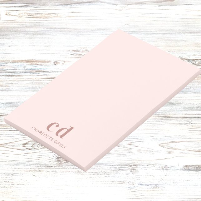 Rose gold blush monogram minimalist post-it notes (Creator Uploaded)