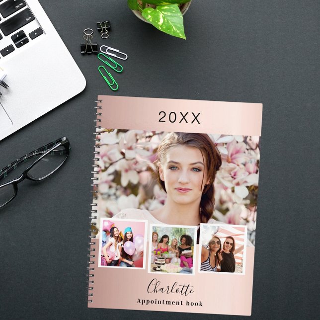 Rose gold blush photo collage appointments 2024 planner (Creator Uploaded)