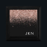 Rose Gold Blush Pink Black Glitter Monogram Girly Gift Box<br><div class="desc">Black and Rose Gold - Blush Pink Sparkle Glitter Monogram Name Jewellery Keepsake Box. This makes the perfect graduation,  birthday,  wedding,  bridal shower,  anniversary,  baby shower or bachelorette party gift for someone that loves glam luxury and chic styles.</div>