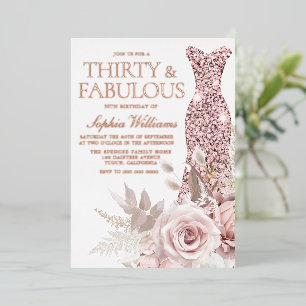Rose Gold, Blush Pink Dress 30th Birthday Party