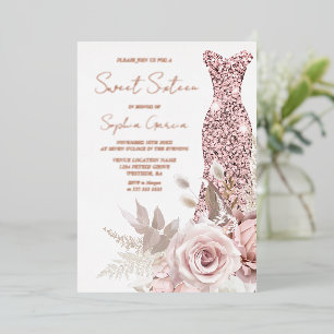 Rose Gold, Blush Pink Dress Sweet 16 Real