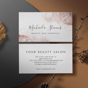 Rose gold blush pink elegant script business card