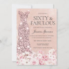 Rose Gold Blush Pink Floral Fabulous 60th Birthday