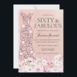 Rose Gold Blush Pink Floral Fabulous 60th Birthday Invitation<br><div class="desc">Rose Gold Blush Pink Floral Fabulous 50th Birthday Invitation

Variations to the invitation and matching items in our store</div>