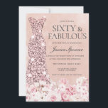Rose Gold Blush Pink Floral Fabulous 60th Birthday Invitation<br><div class="desc">Rose Gold Blush Pink Floral Fabulous 50th Birthday Invitation

Variations to the invitation and matching items in our store</div>