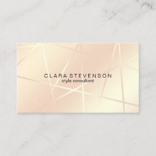 Rose gold & blush pink geometric style consultant business card