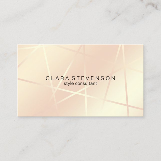Rose gold & blush pink geometric style consultant business card (Front)