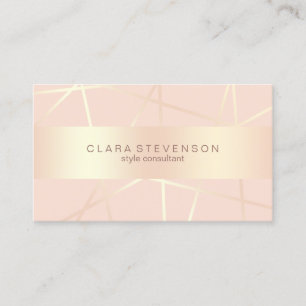 Rose gold & blush pink geometric style consultant business card