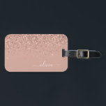 Rose Gold Blush Pink Girly Glitter Monogram Luggage Tag<br><div class="desc">Rose Gold - Blush Pink Sparkle Glitter Monogram Name Luggage Bag Tag. This makes the perfect sweet 16 birthday,  wedding,  bridal shower,  baby shower or bachelorette party gift for someone decorating her room in style.</div>