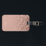 Rose Gold Blush Pink Girly Glitter Monogram Luggage Tag<br><div class="desc">Rose Gold - Blush Pink Sparkle Glitter Monogram Name Luggage Bag Tag. This makes the perfect sweet 16 birthday,  wedding,  bridal shower,  baby shower or bachelorette party gift for someone travelling in style.</div>