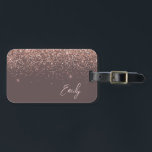 Rose Gold Blush Pink Girly Glitter Terracotta Luggage Tag<br><div class="desc">Rose Gold - Blush Pink Terracotta Sparkle Glitter Monogram Name Luggage Bag Tag. This makes the perfect sweet 16 birthday,  wedding,  bridal shower,  baby shower or bachelorette party gift for someone decorating her room in style.</div>