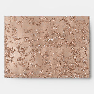 Rose Gold Blush Pink Glam Sparkle Crackle Chic Envelope
