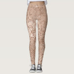Rose Gold Blush Pink Glam Sparkle Crackle Chic Leggings<br><div class="desc">Leggings</div>